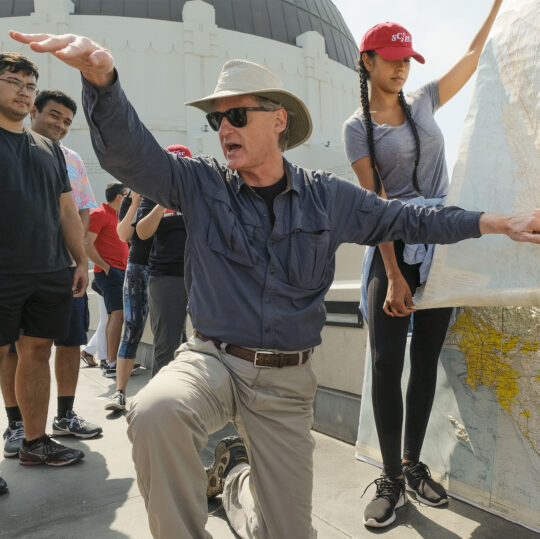 USC professor James Dolan conducts a field trip to Griffith Observatory
