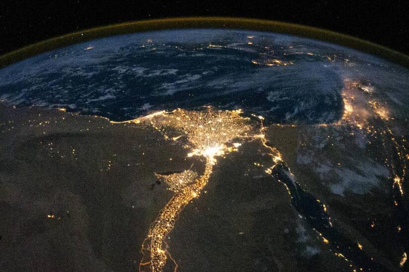 View of earth from space.