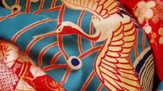 closeup view of kimono fabric