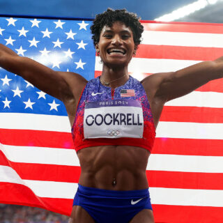 Anna Cockrell celebrates