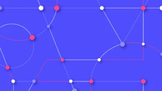 A purple background with dots and lines