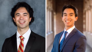 Juniors Catcher Salazar (left) and Jason Toliao plan to pursue PhDs after earning bachelor’s degrees in biological sciences and neuroscience, respectively. (Photos: Courtesy of Salazar and Toliao.)