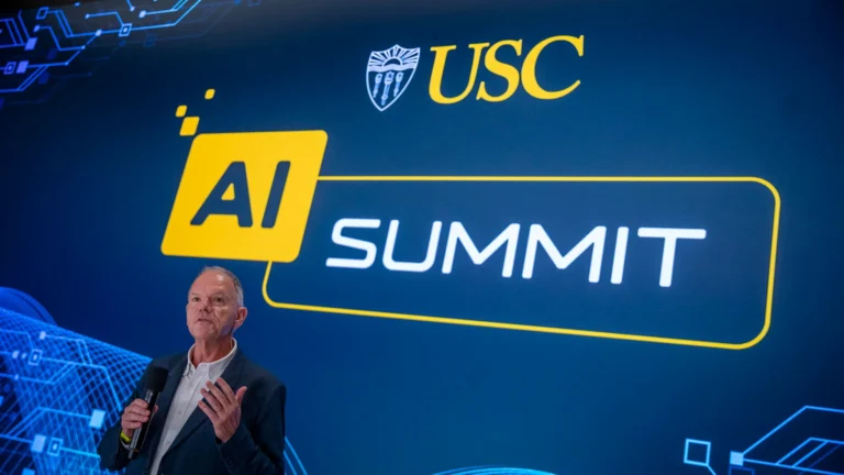 Dean Geoffrey Garrett of USC Marshall School of Business at the USC AI Summit